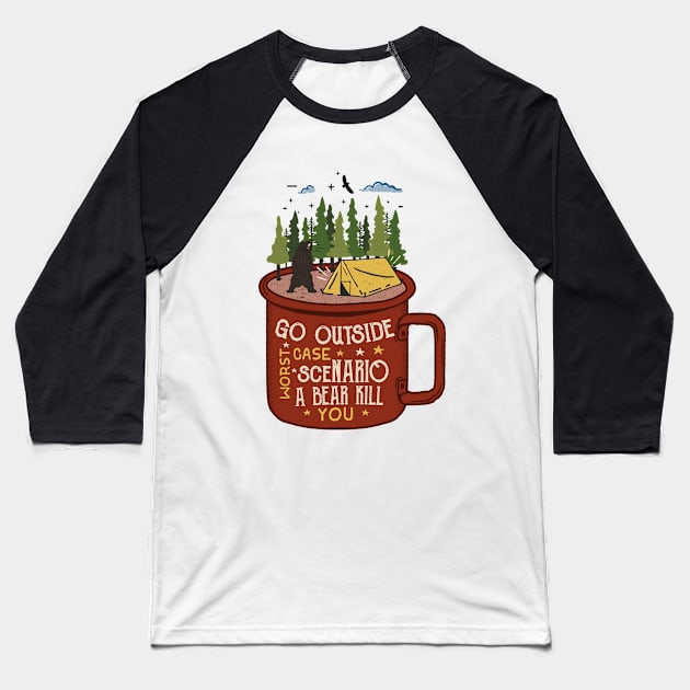 Mug camp bear Baseball T-Shirt by Mako Design 